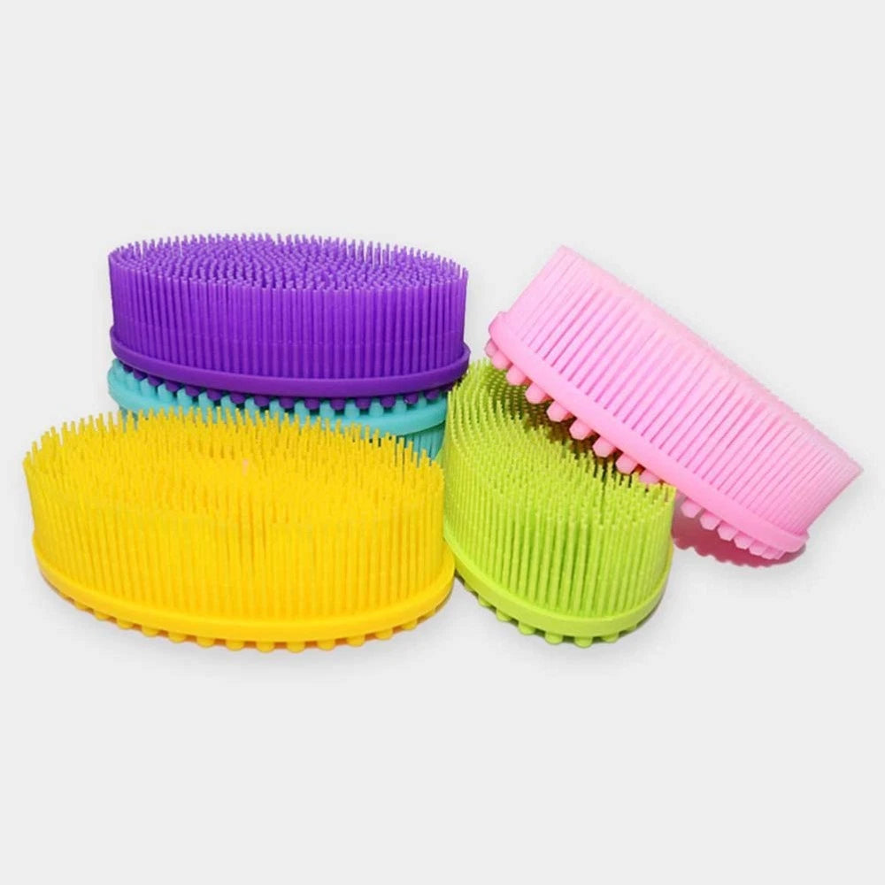 3 PCS Bath Brush Baby Silicone Exfoliator Shower Bathing Scrubber