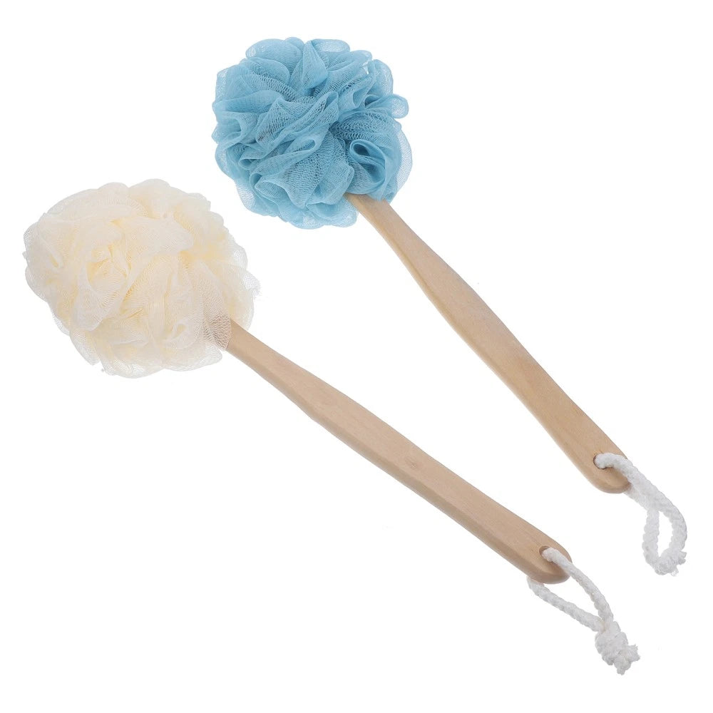 2 Pcs Bathbrush Long Handle Brushes Back Scrubber