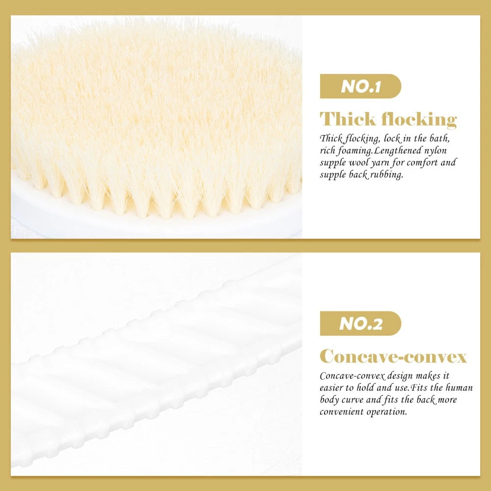 Double-head Shower Brush Man Skin Exfoliating Back Washing Bath Scrubber