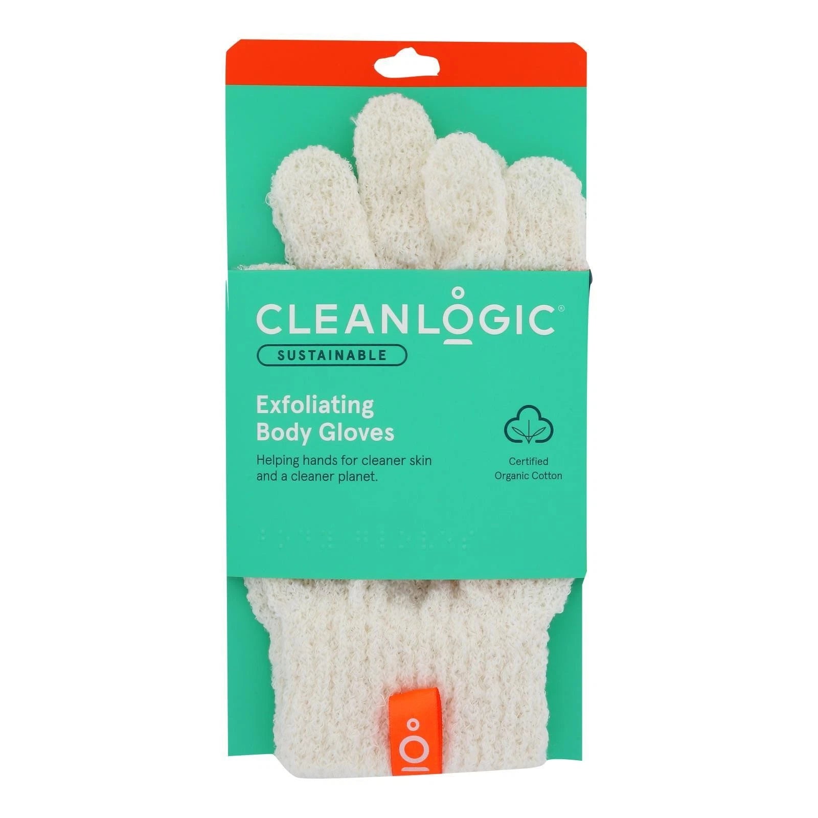 Cleanlogic Sustainable Exfoliating Body Gloves Organic Cotton 1 Pair