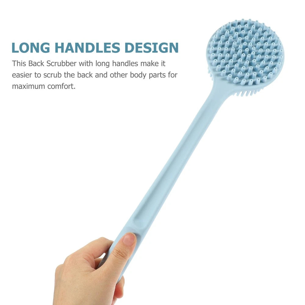 Silicone Bath Brush Scrubber Man Back for Shower Body with Handle