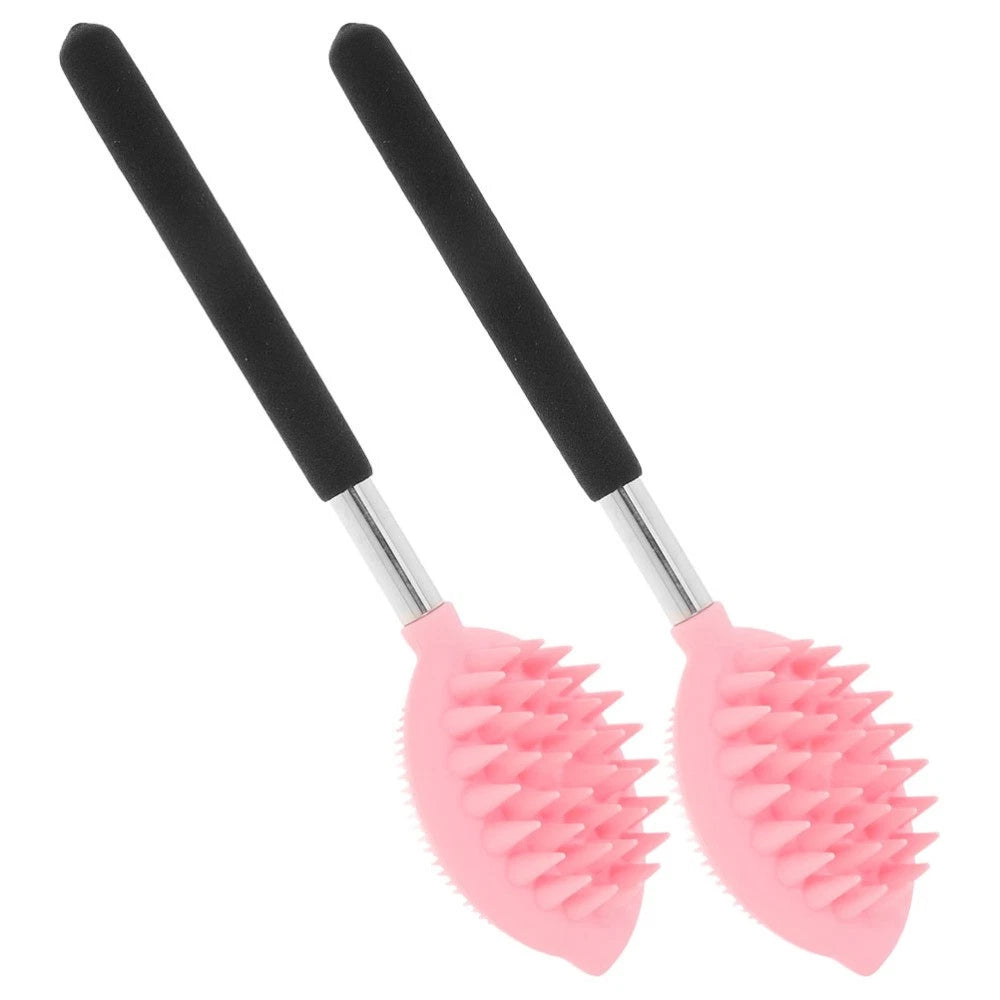 2 Pcs Bath Brush Child Silicone Back Shower Exfoliating Scrubber