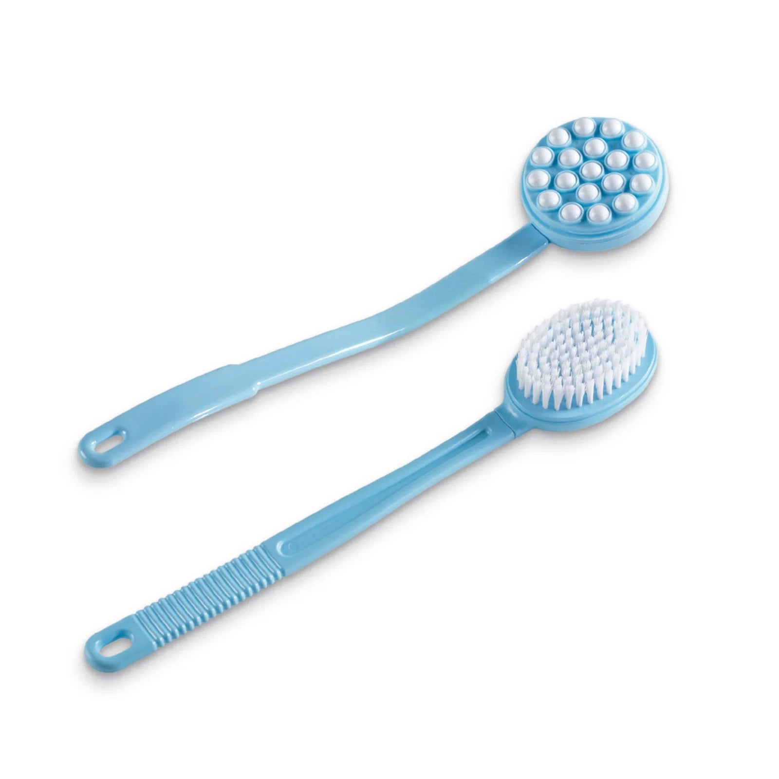 Long Body Brush with Lotion Wand and Blue Handle - Set of 2