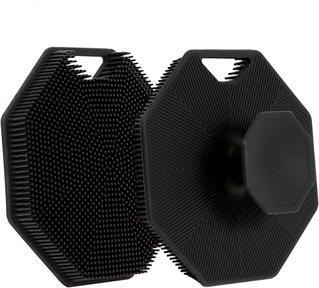 2Pack Silicone Body Scrubber,  Body Buffer Exfoliating Brush with Silicone Loofa
