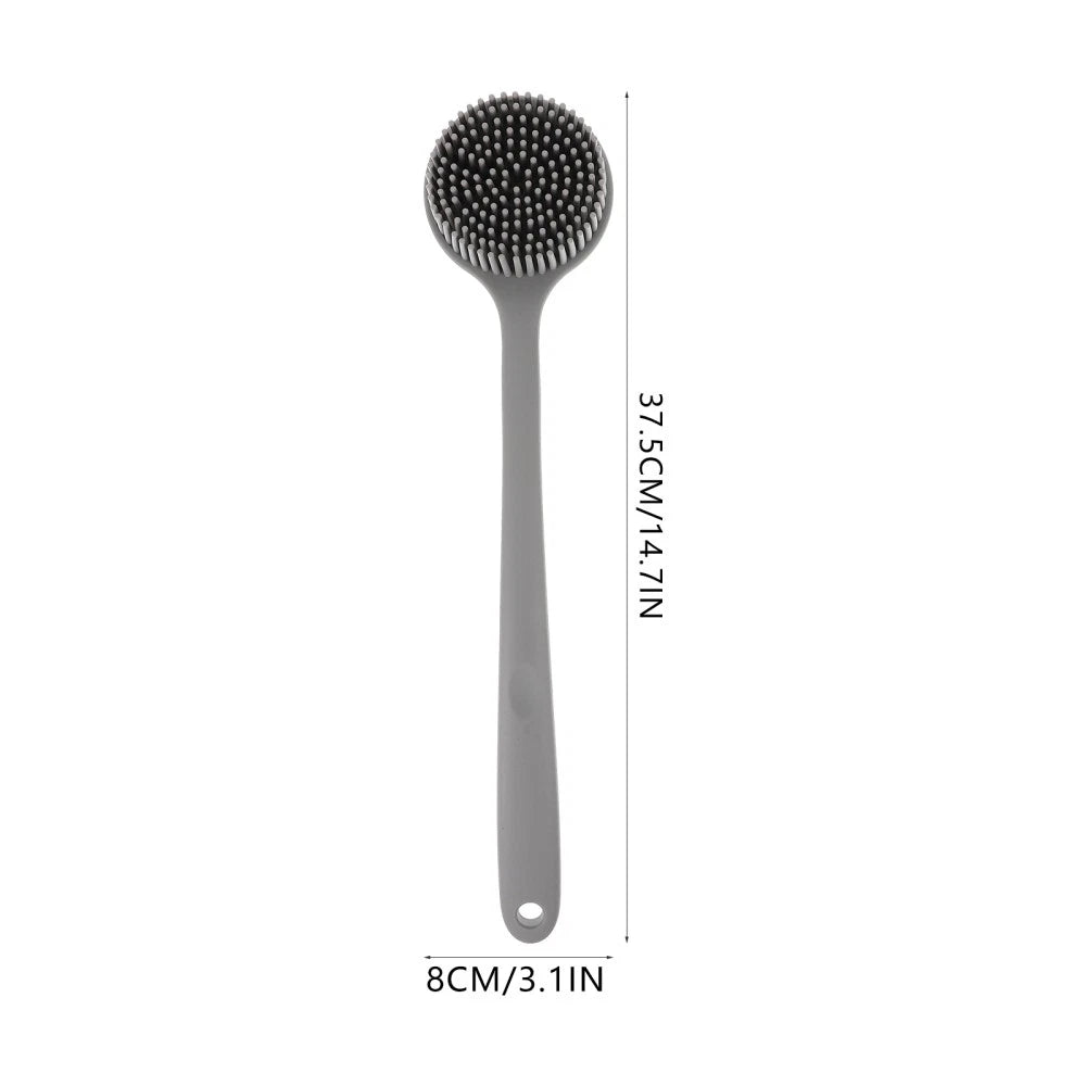 Silicone Bath Brush Back Scrubber for Shower Long Handle