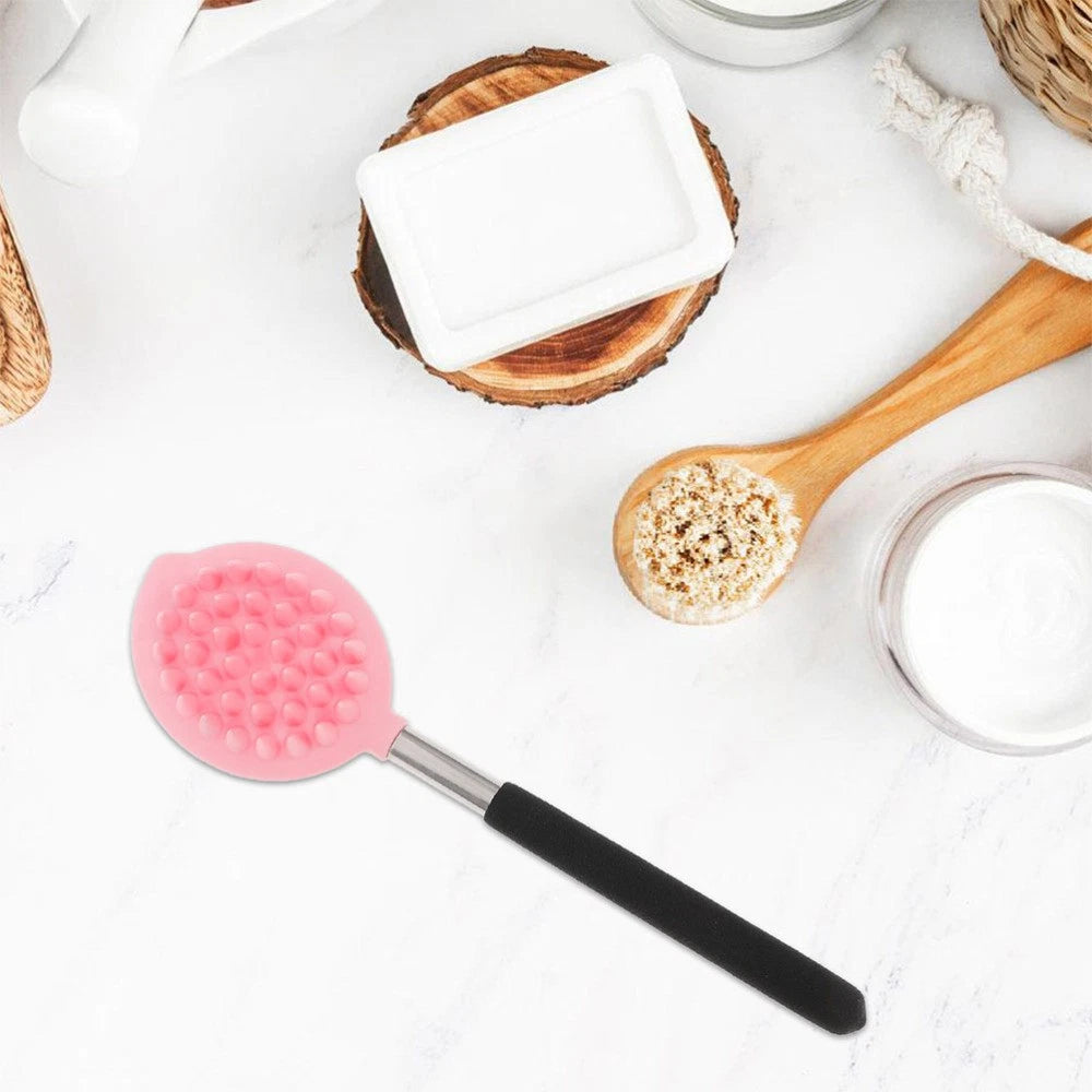 2pcs Body Bathing Brush Silicone Back Scrubber Bath Massaging Brush Bathroom