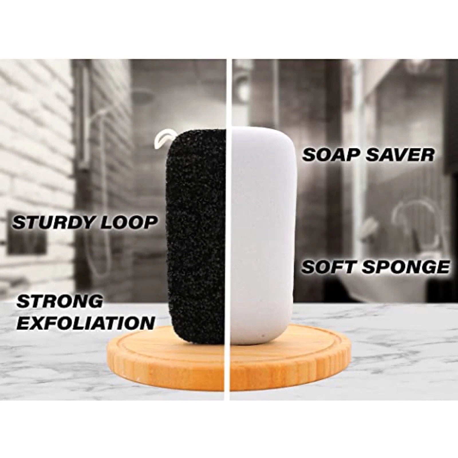 Dual Texture Extra Exfoliating Body Scrubber Loofah Sponge for Use in Shower