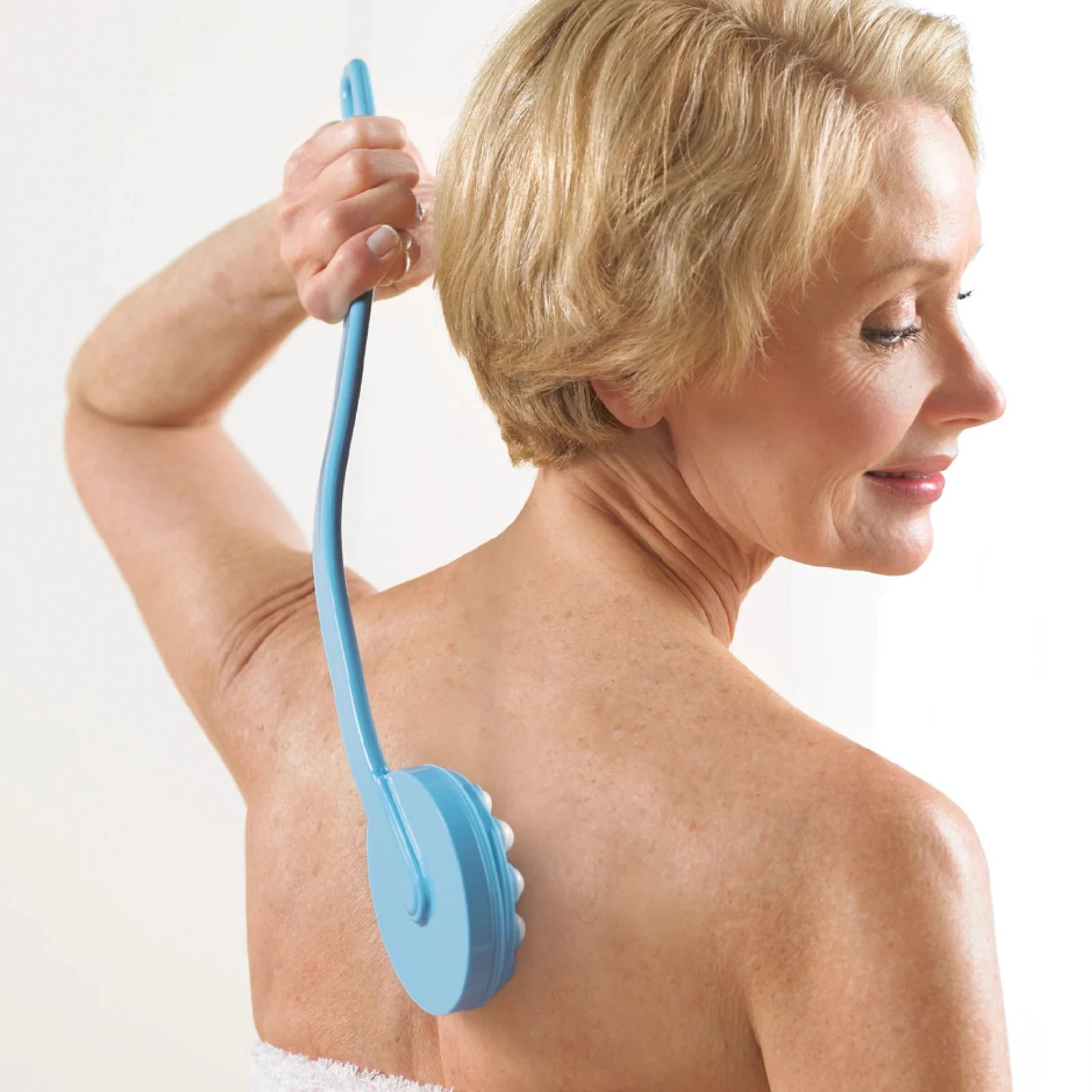 Long Body Brush with Lotion Wand and Blue Handle - Set of 2