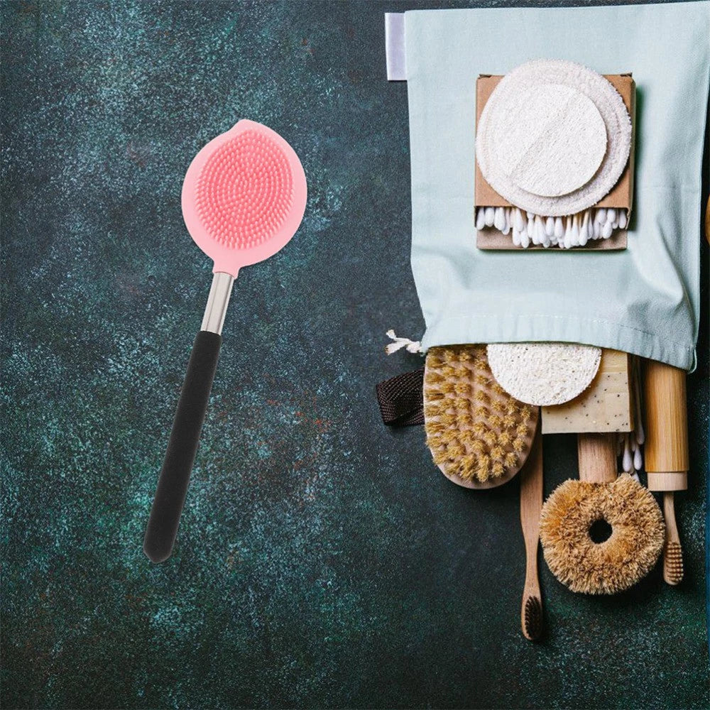 2pcs Body Bathing Brush Silicone Back Scrubber Bath Massaging Brush Bathroom