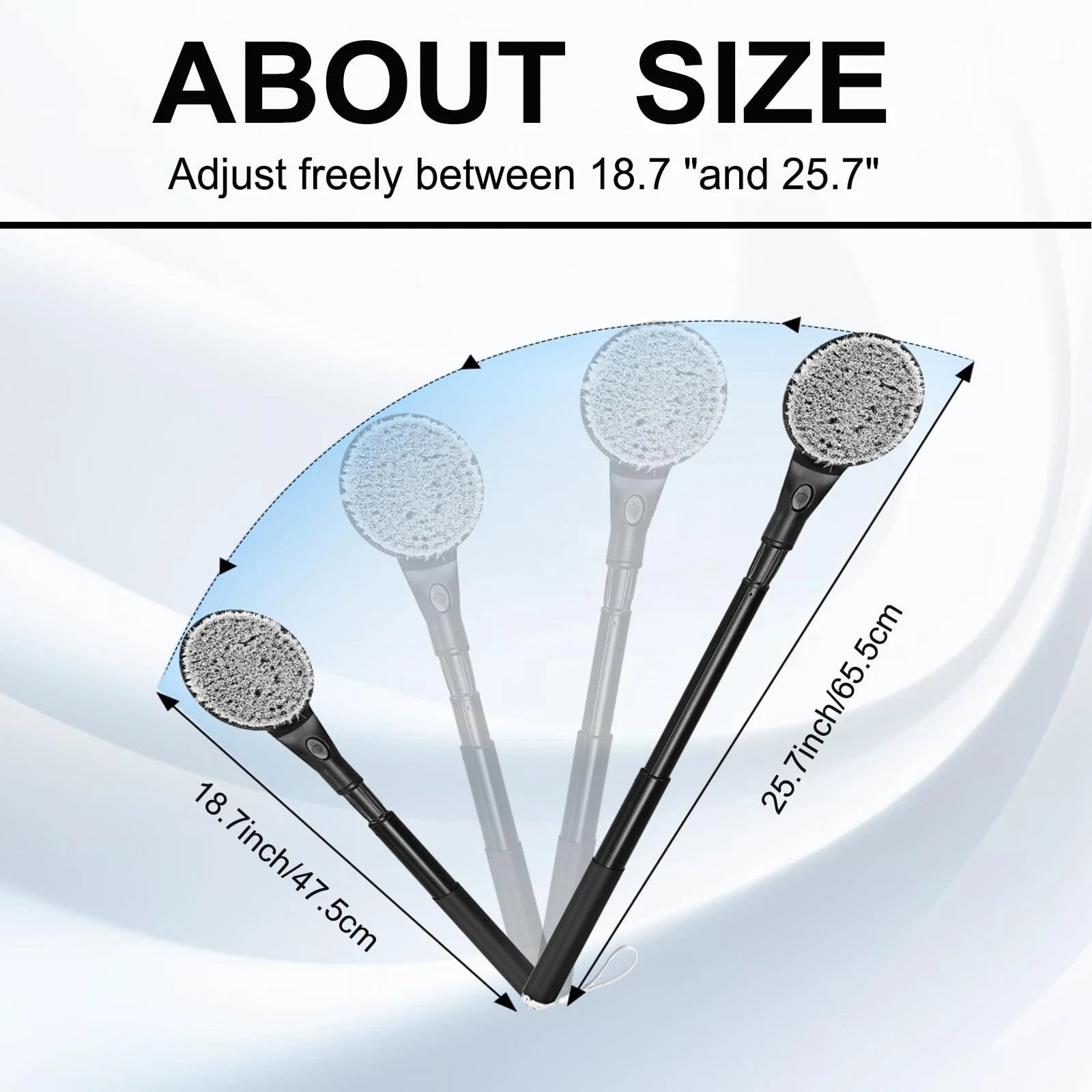 Gobiteli Back Scrubber for Shower,65cm Telescopic Long Handle Body Brush