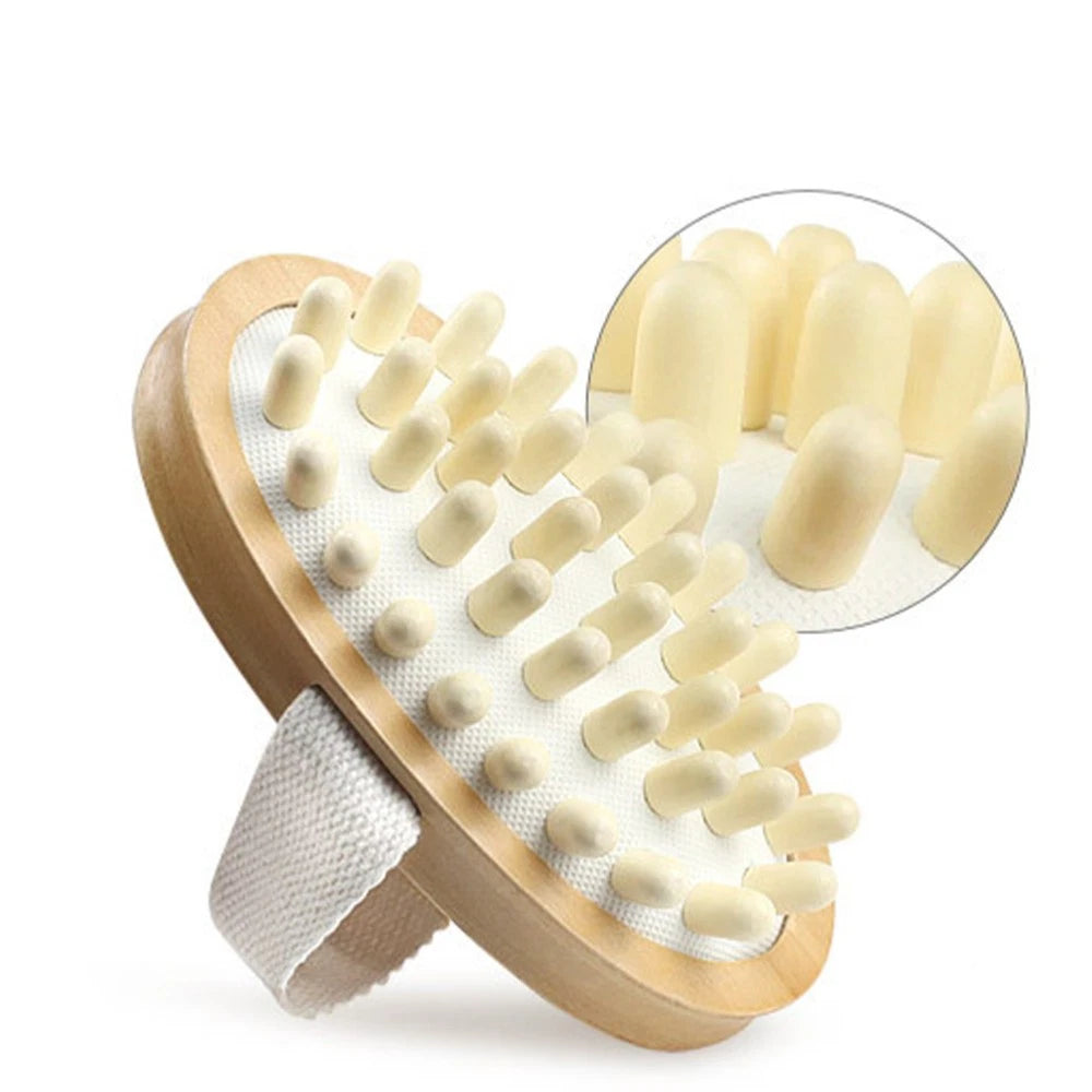 Spa Massager Handheld Wooden Cushion Body Brush For Women Brown 12.8 X 4 X 1 cm