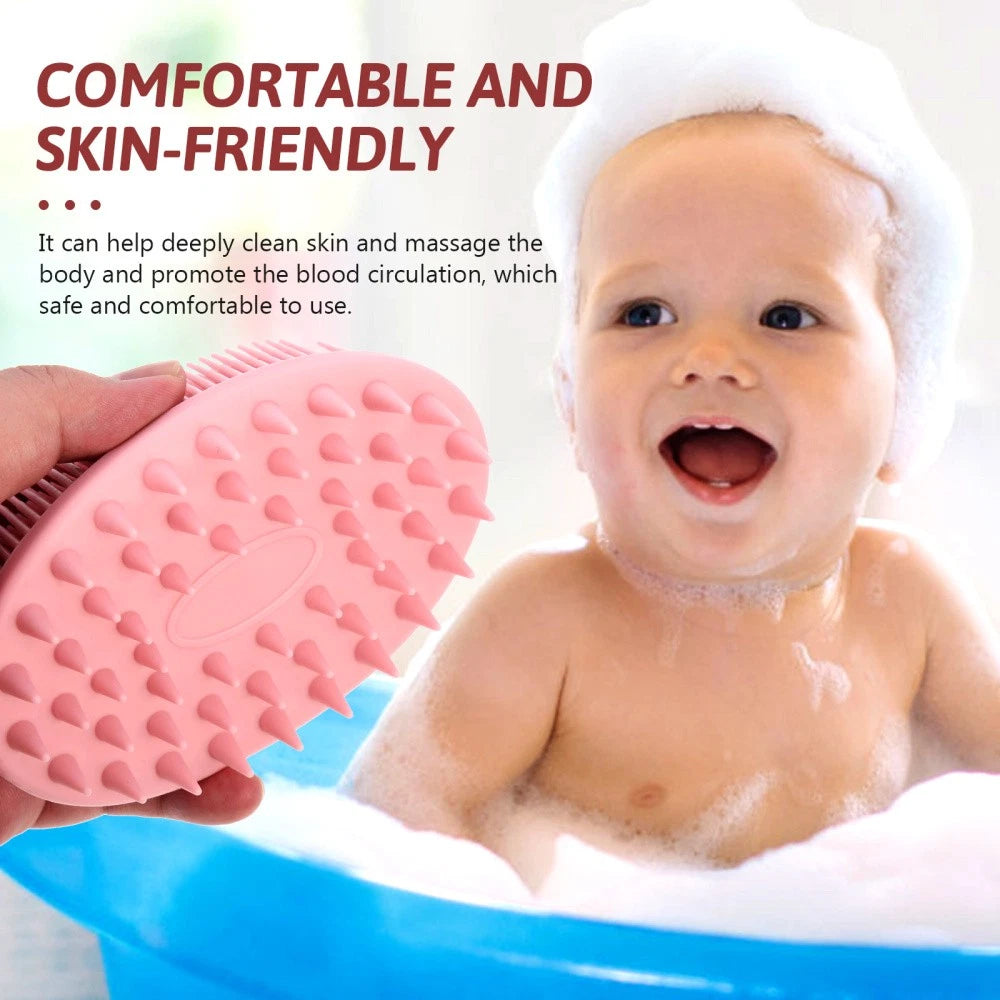 Silicone Bath Brush Shampoo Brush Double-sided Shower Brush for Baby Kids
