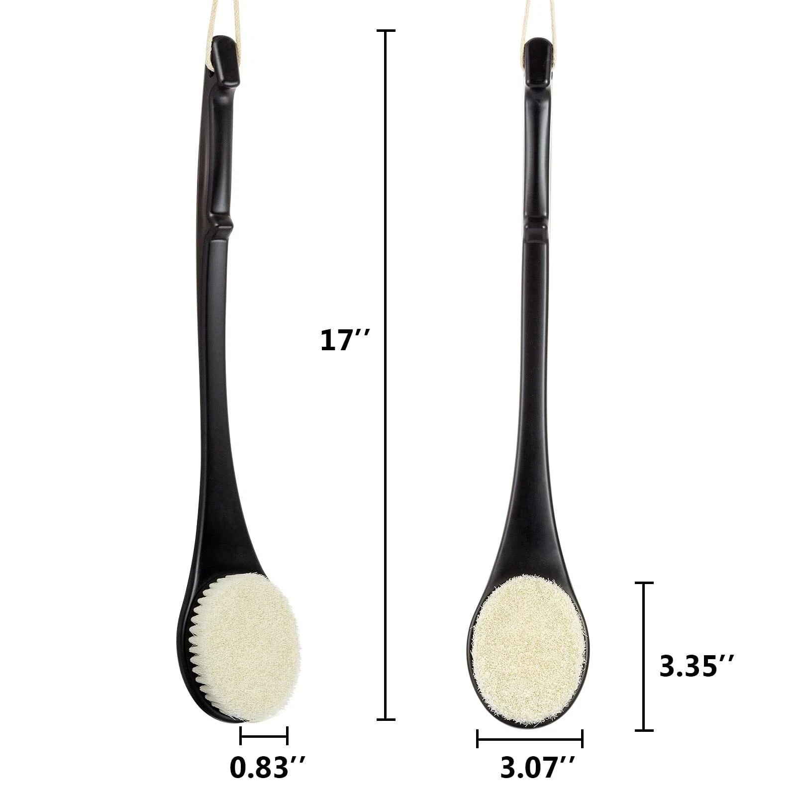 Back Brush Long Handle Shower Bath Body Exfoliating Never Mold For 17 Inches Dry