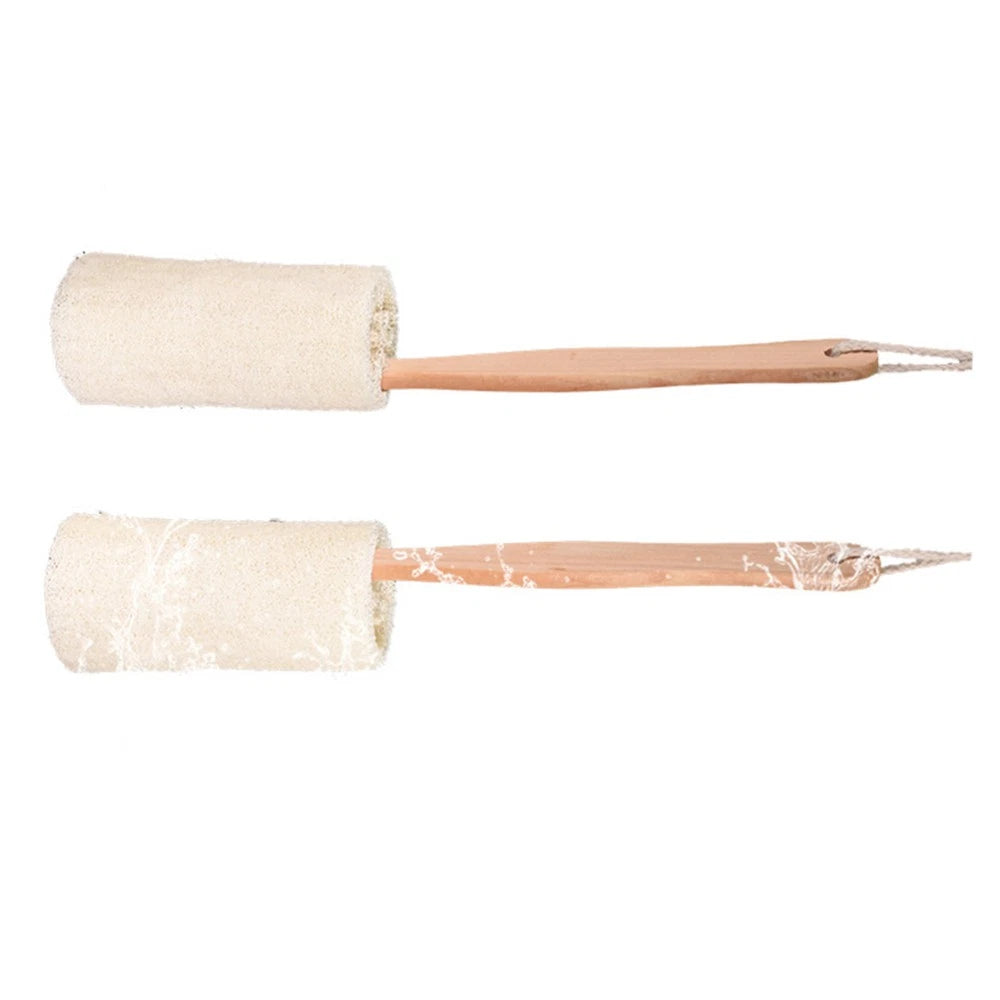 Wooden Loofah Bath Brush Back Scrubber for Shower Exfoliating Sponges
