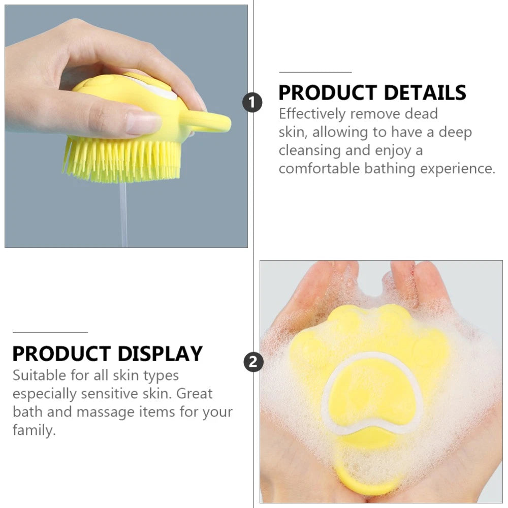 3 Pcs Silicone Bath Brush Mother Toddler Infant Massage Scrubber