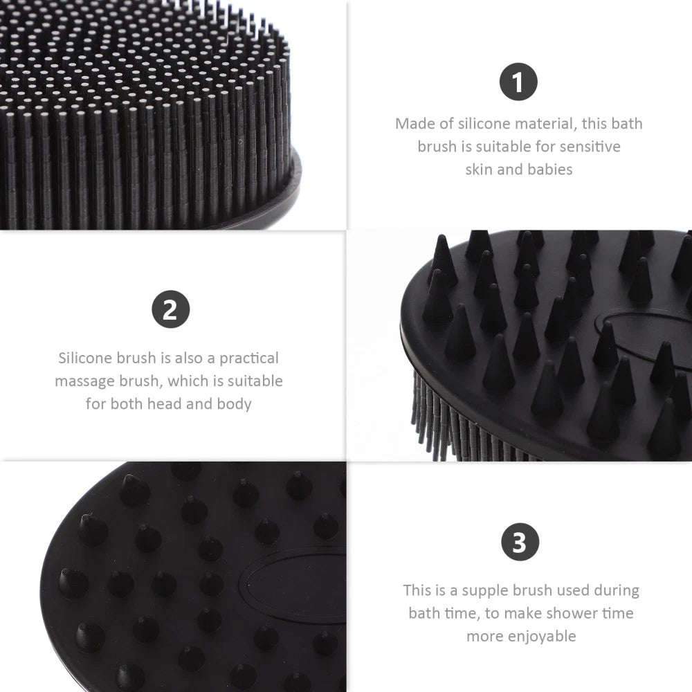 2 Pcs Bath Bathroom Scrubber Silicone Body with Handle