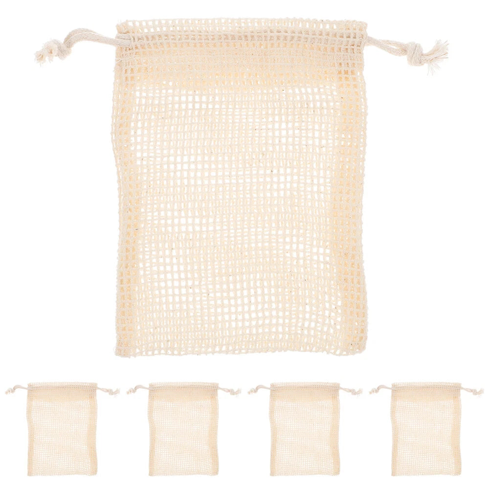 5PCS Exfoliating Mesh Soap Pouch Bathing Accessories Mesh Soap Saver Body Scrubs