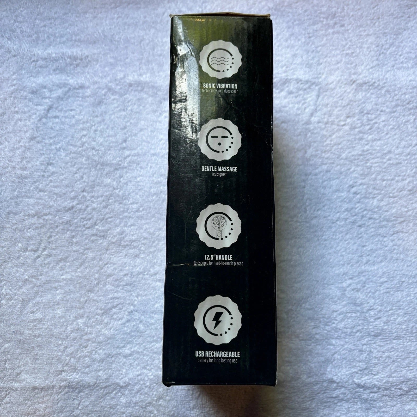 Sonic Scrubber Silicone Face & Body Brush Rechargeable Telescoping Handle New