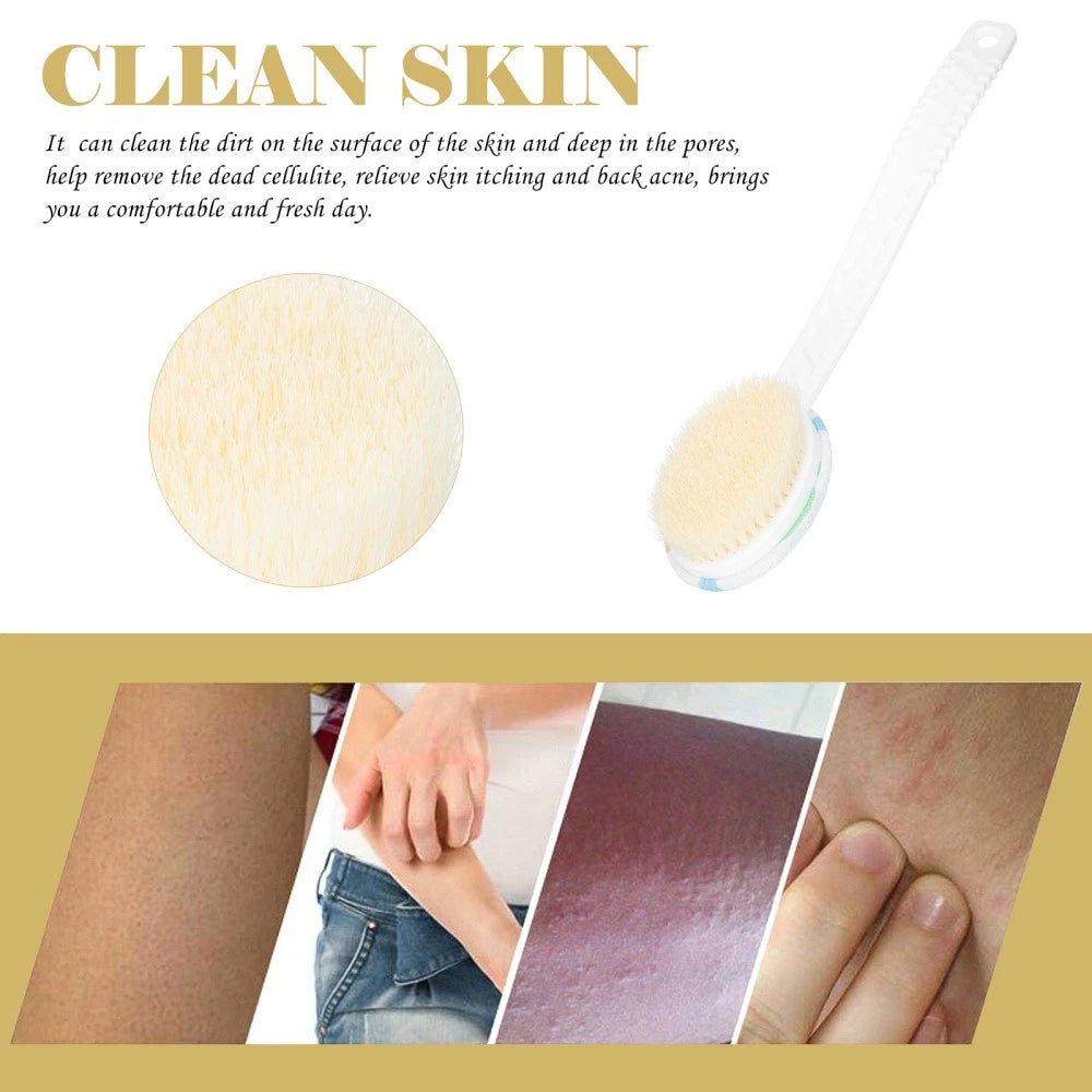 1PC Shower Body Exfoliating Brush Long Handle Bath Brush Durable Bath Scrubber