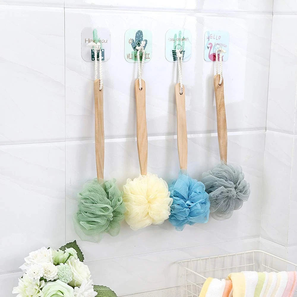 Loofah Back Scrubber for Shower,Wooden Handle Bath Sponge Lufa Shower Brush, ...