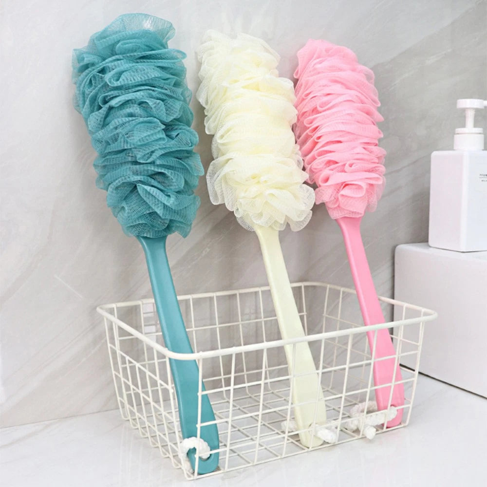 3pcs Long Handle Bath Brush Bathroom Shower Ball Shower Bath Back Brush Back