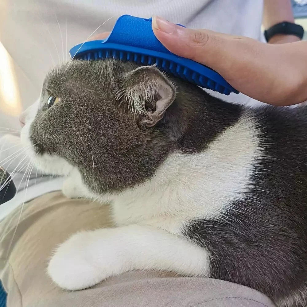 Dog Bath Brush | Pet Shedding Shampoo Brush for Long & Short Hair | Grooming Rub