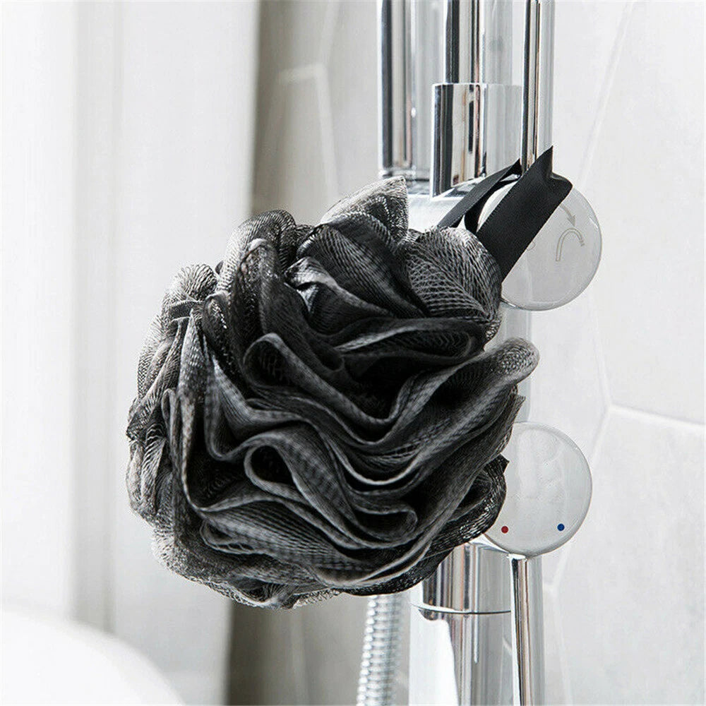 Black Charcoal Flower Body Sponges Shower Brush Bath Loofah Scrubber Large Ball