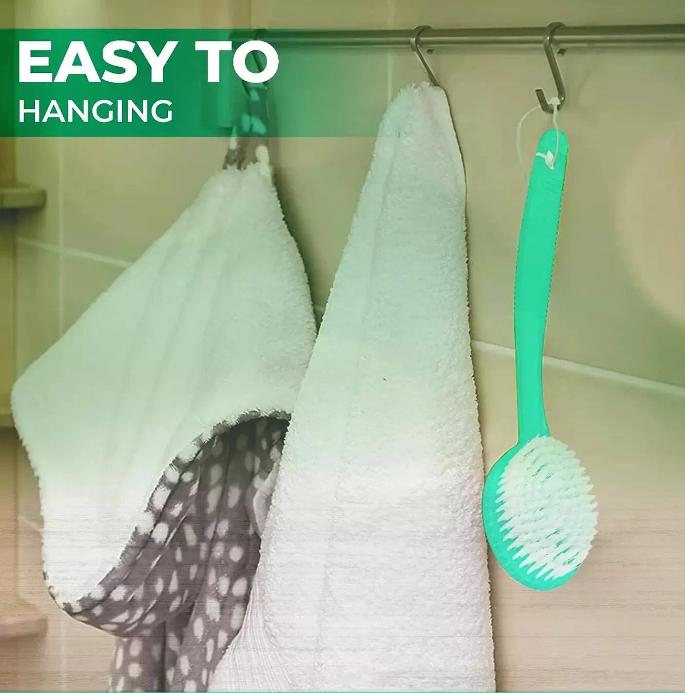 Back Scrubber for Shower Brush Body Bath Long Handle Showering Free Shipping NEW