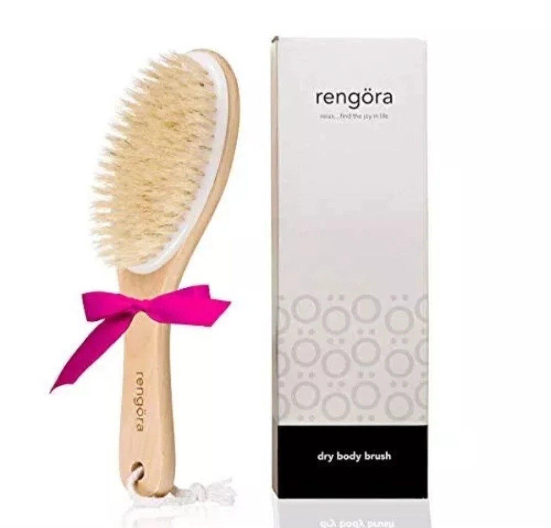 Dry Body Brush Brushing Exfoliating, Lymphatic Drainage Scrubbing