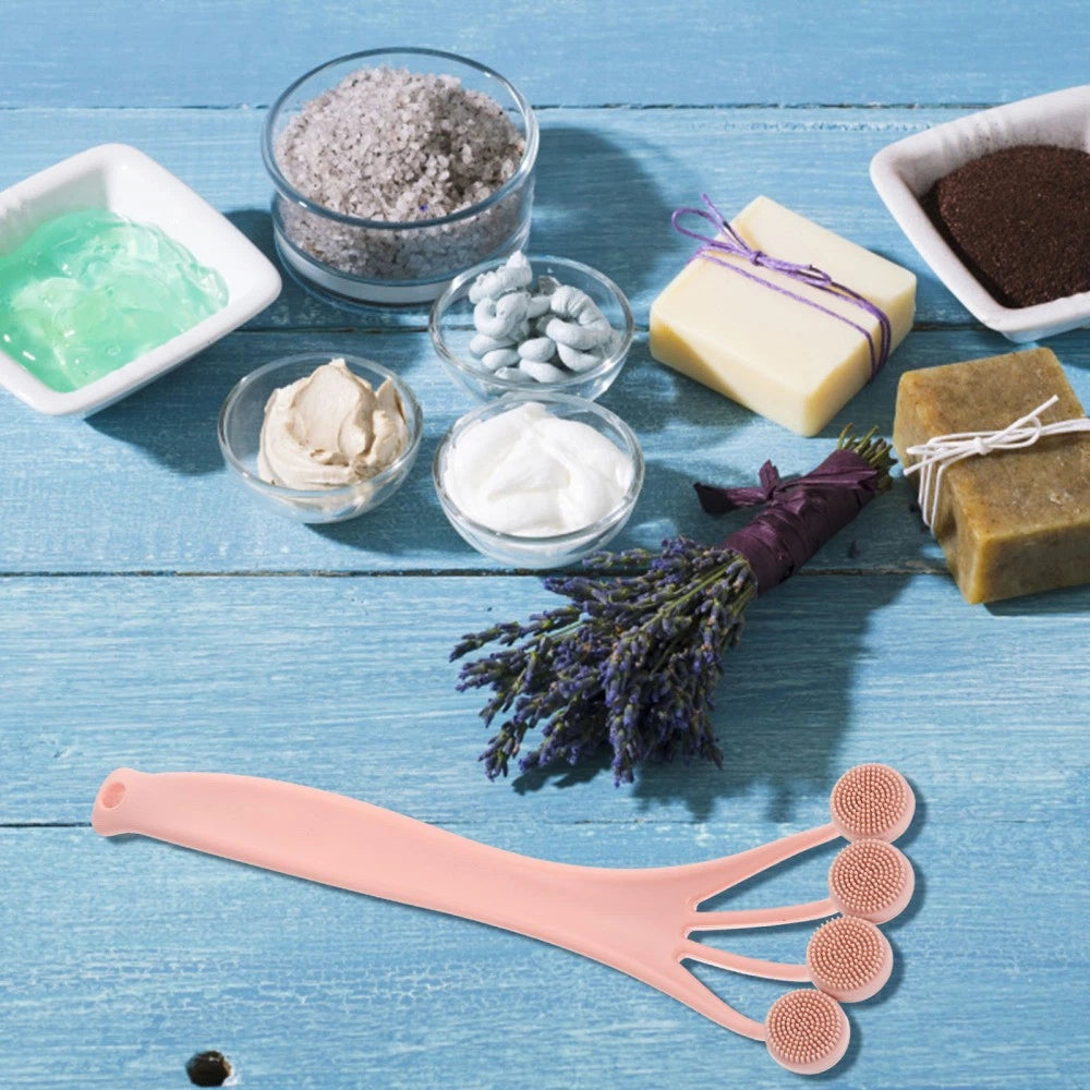 Exfoliating Bath Brush Shower Scrubber with Long Handle Body for