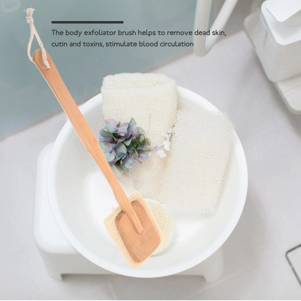 Back Massage Brush Scrubber with Long Handle Scrubbing for Shower Exfoliating