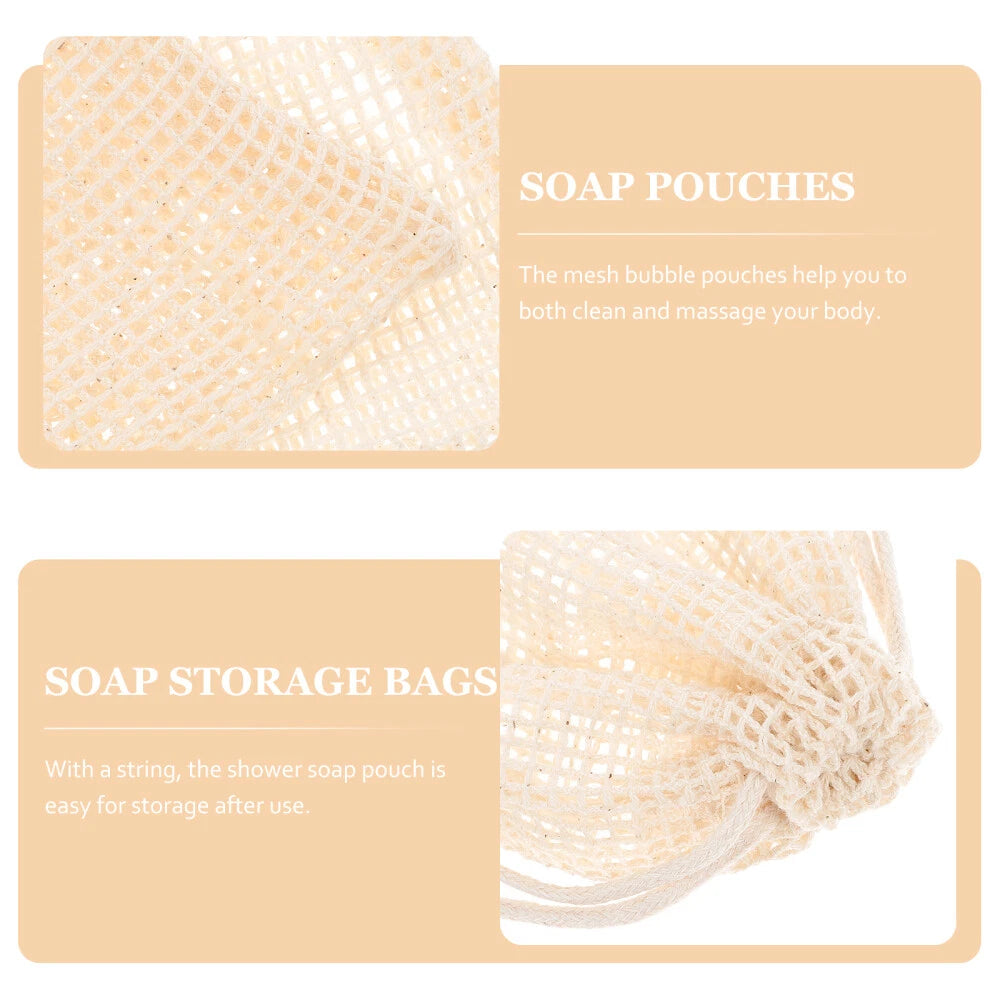 5PCS Exfoliating Mesh Soap Pouch Bathing Accessories Mesh Soap Saver Body Scrubs