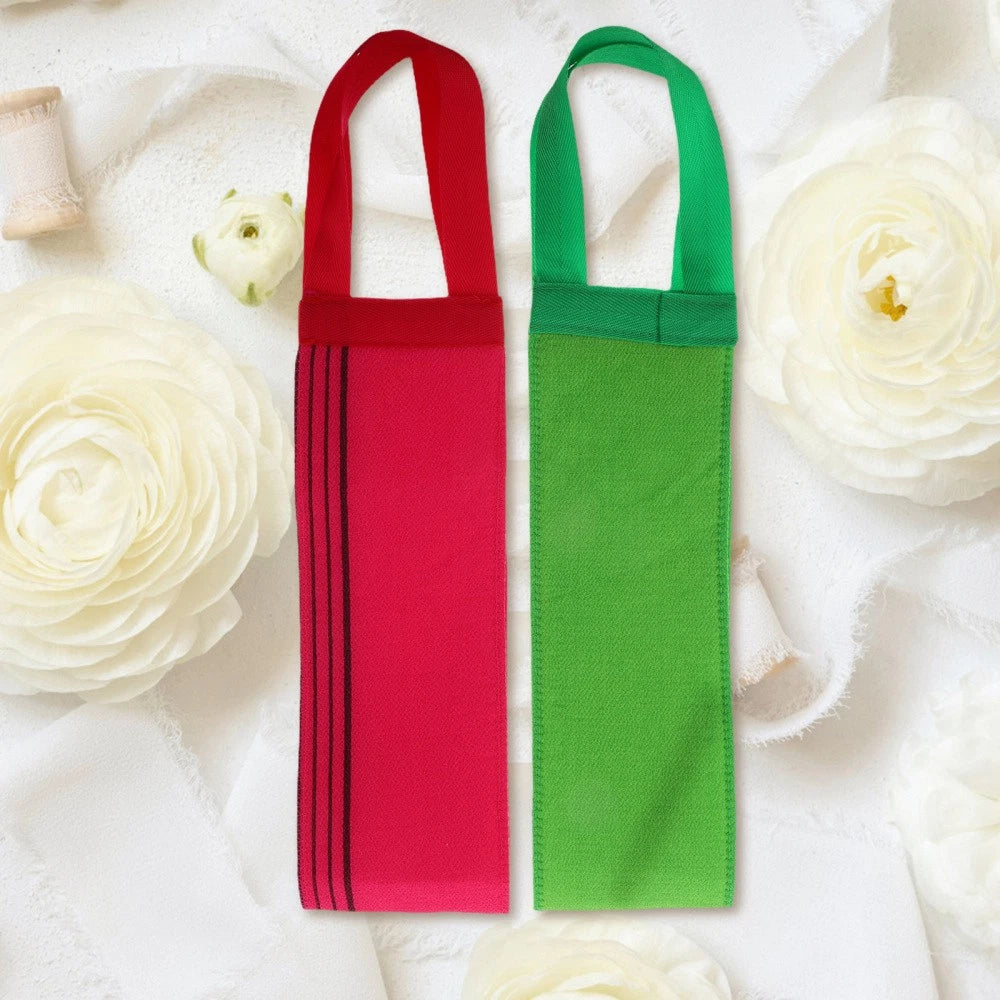 2 Pcs Bath Towel Body Exfoliator Scrubber Back Brush for Shower Women