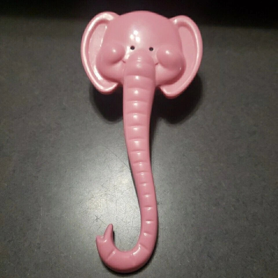 Vintage Pink Elephant Baby Bath Brush trunk Handle Avon