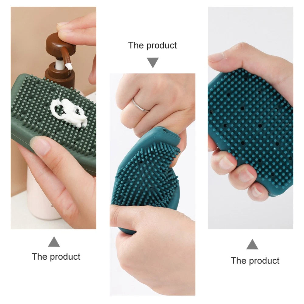 3 Pcs Silicone Bath Brush Man Skin Exfoliator Scrubber Brushes Body
