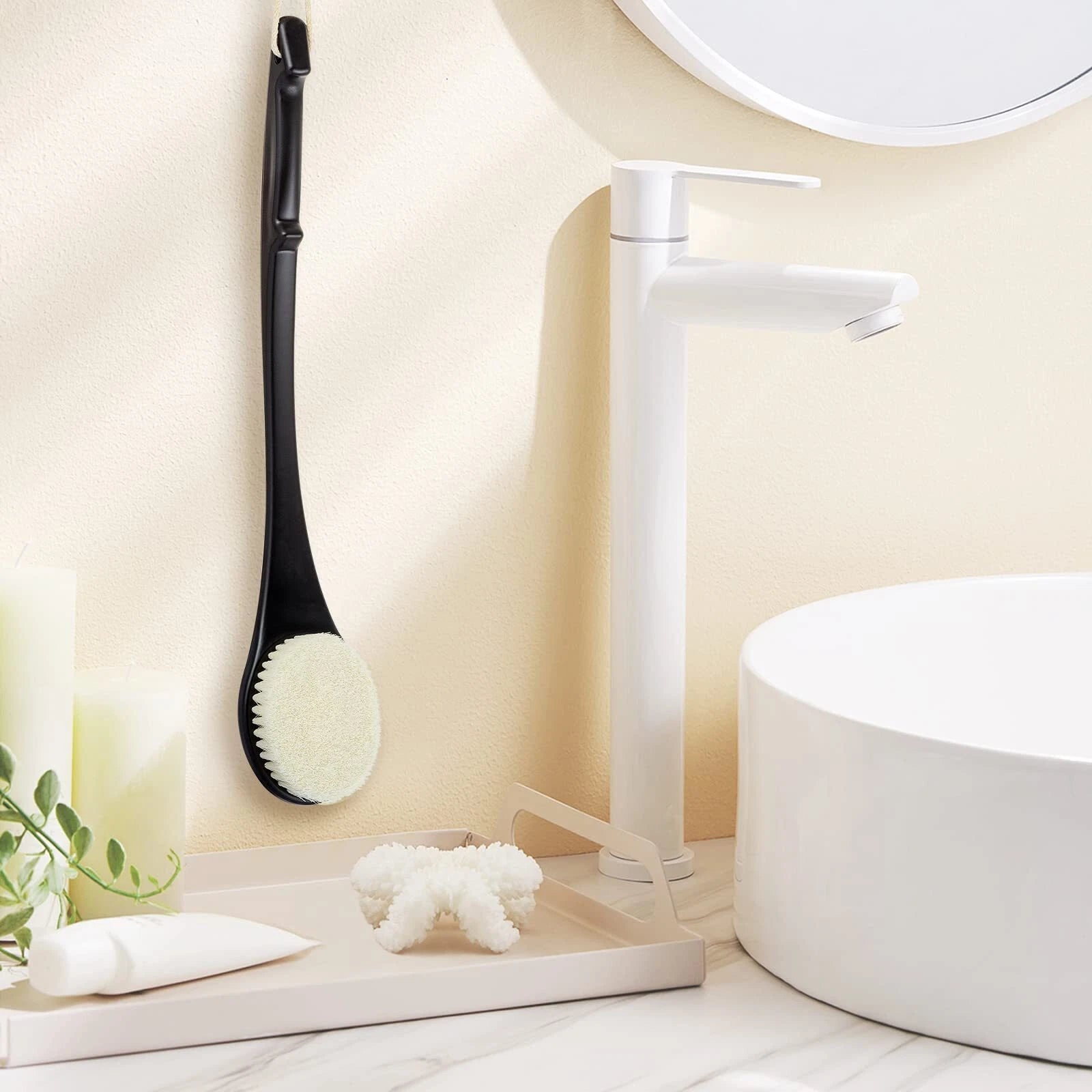 Back Brush Long Handle Shower Bath Body Exfoliating Never Mold For 17 Inches Dry