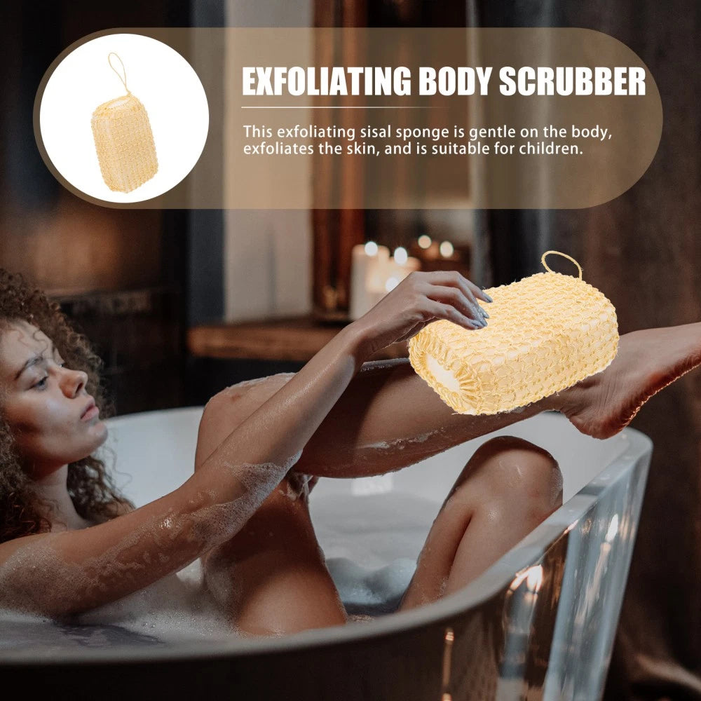 2 Pcs Silk Bath Towel Body Exfoliator Scrubber Brush Exfoliating Sisal
