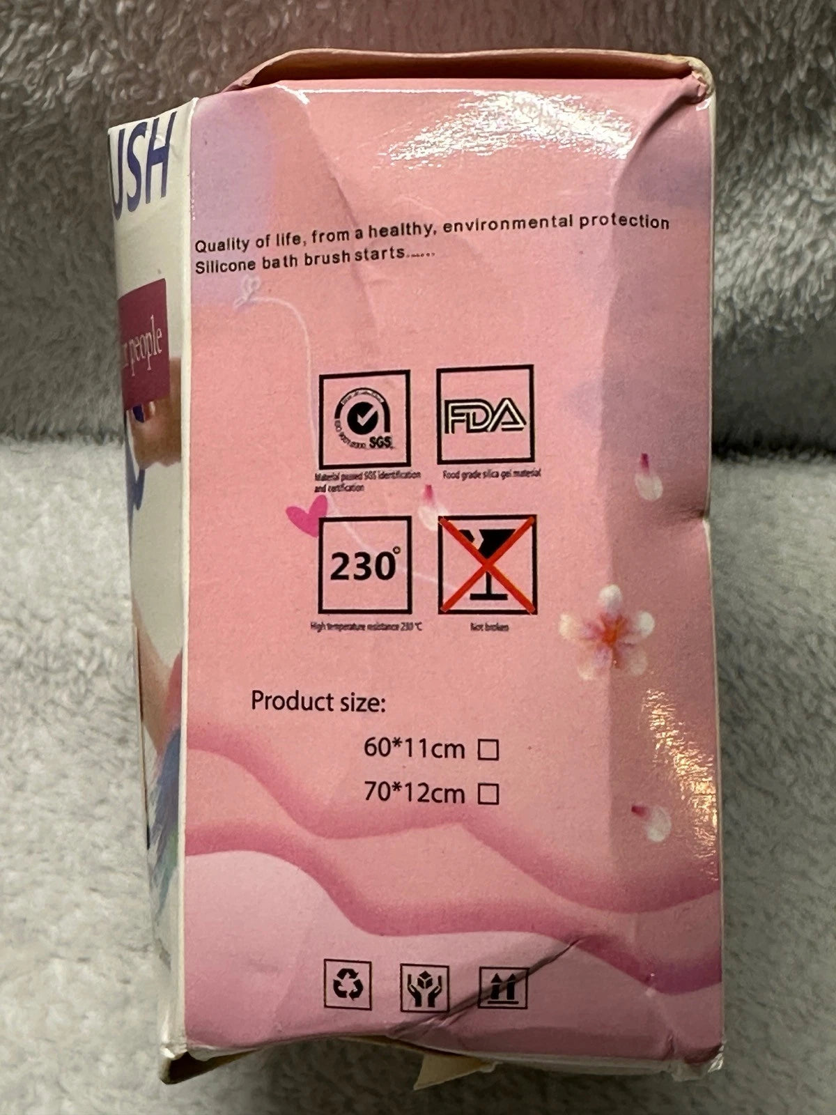 Silica Gel Bath Brush Blue Silicone Shower Massage Skin Exfoliation New In Pack