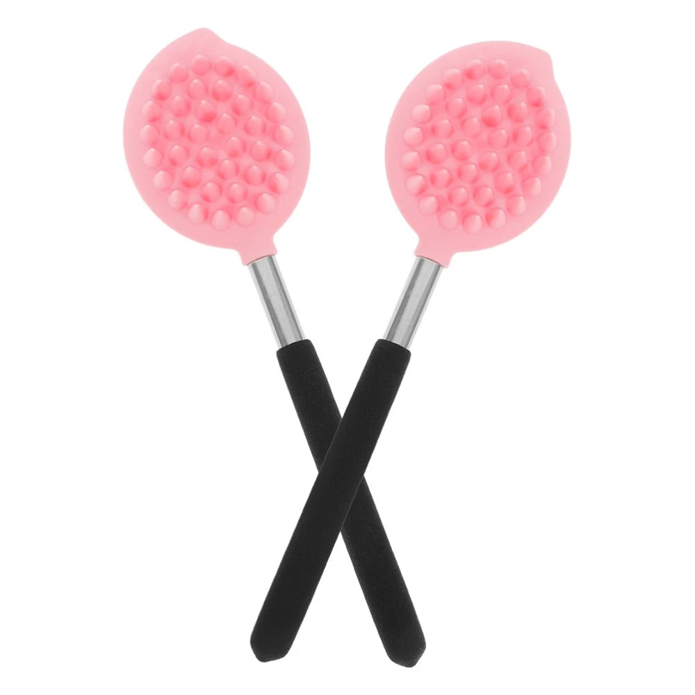 2 Pcs Bath Brush Child Silicone Back Shower Exfoliating Scrubber