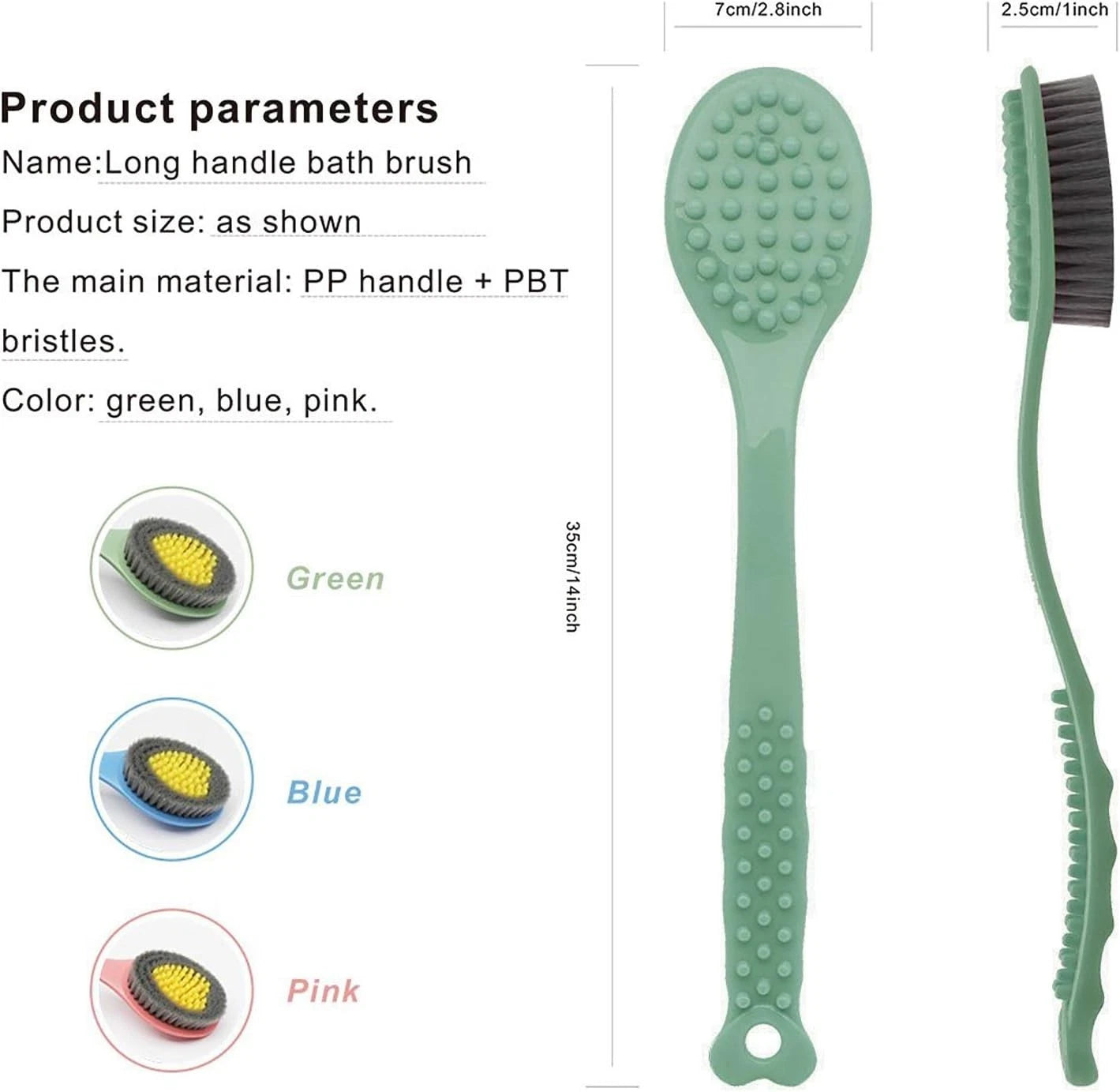 Bath Brush with Long Handle,Back Cleaning Brush,Back Scrubber -Bath & Shower UK