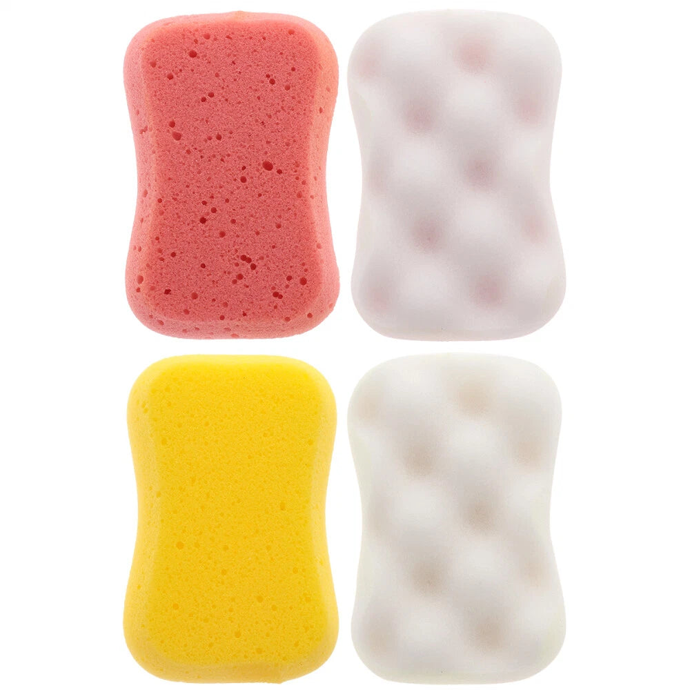 4PCS Shower Bath Brushes Bath Sponge Skin-Friendly Scrubbers Bathing Tools