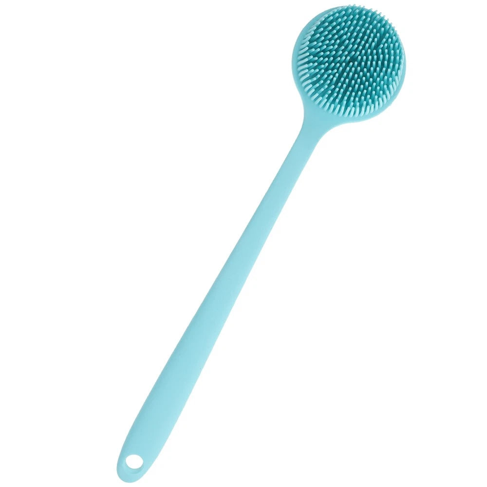 Long Handle Bath Brush Silicone Shower Scrubber Exfoliator for Body Clesning