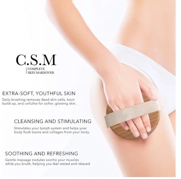 CSM Dry Body Brush Natural Bristle Exfoliating Brush With Strap NEW
