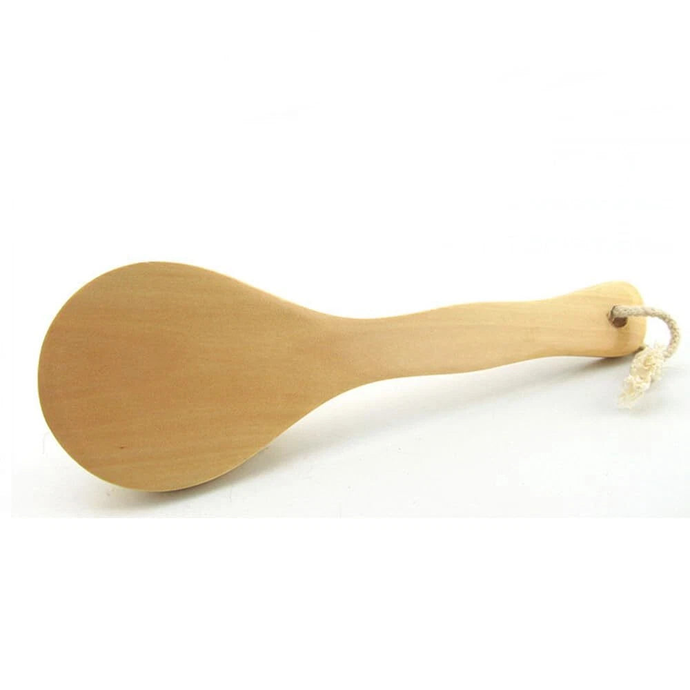 Back Brush Handle Shower Bath Scrubber Body 9.84 Inch Dry Wooden Short Natural