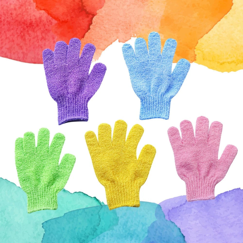 5 Pairs Bath Gloves Exfoliate Body Exfoliator Exfoliating Scrubber