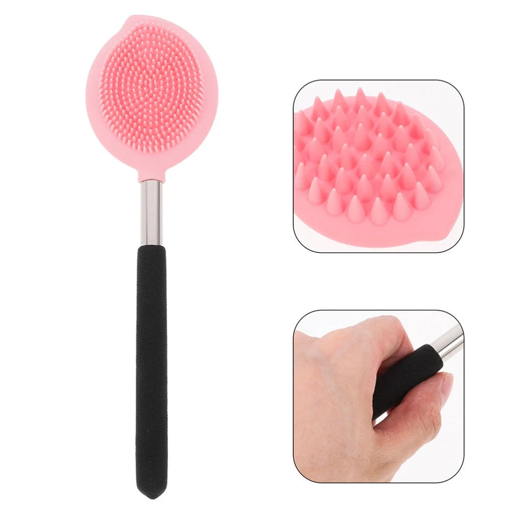 2pcs Body Bathing Brush Silicone Back Scrubber Bath Massaging Brush Bathroom