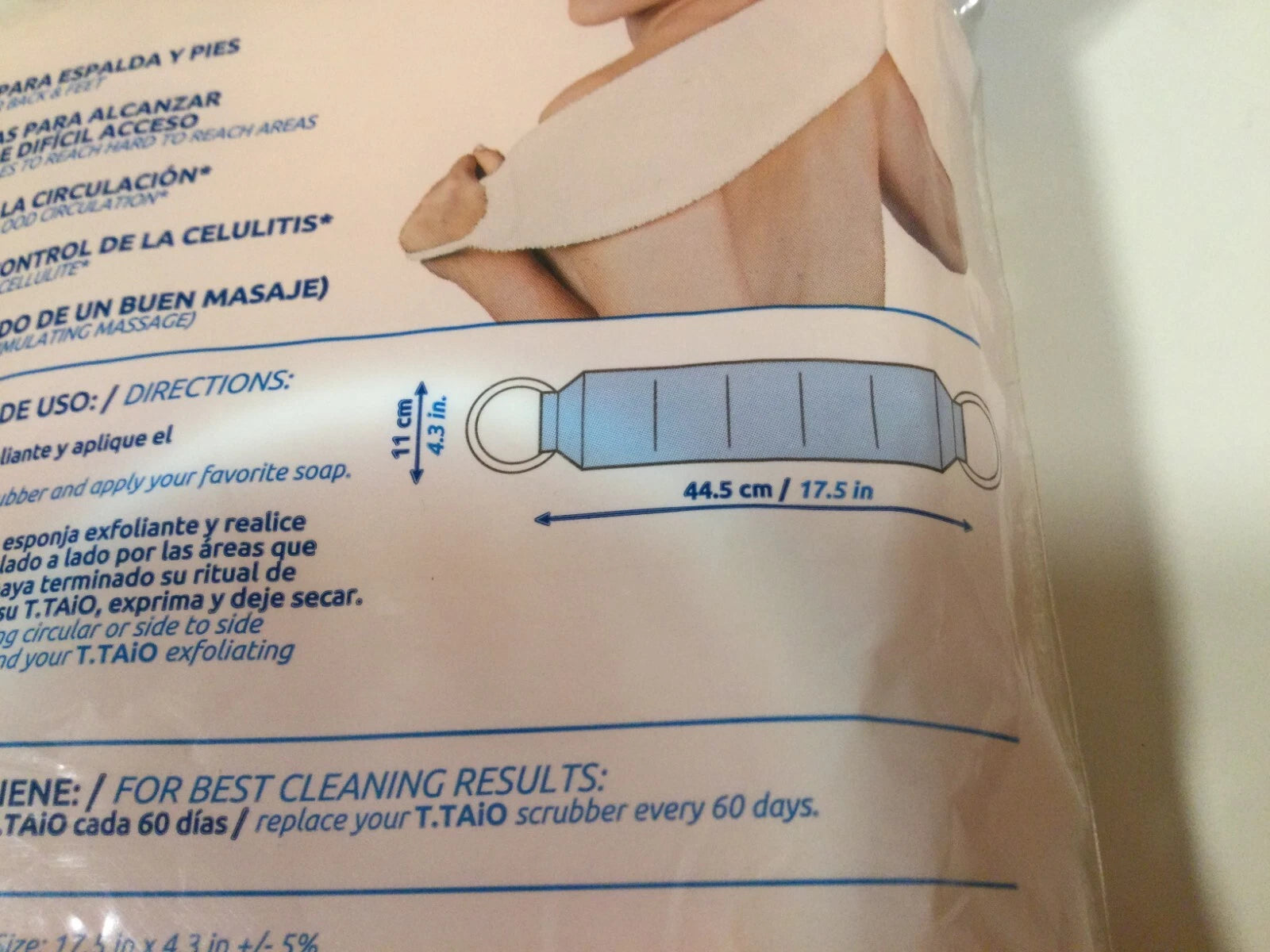 Back Scrubber Relax Exfoliating Bath & Shower Back Scrubber with Handle NEW LOOK