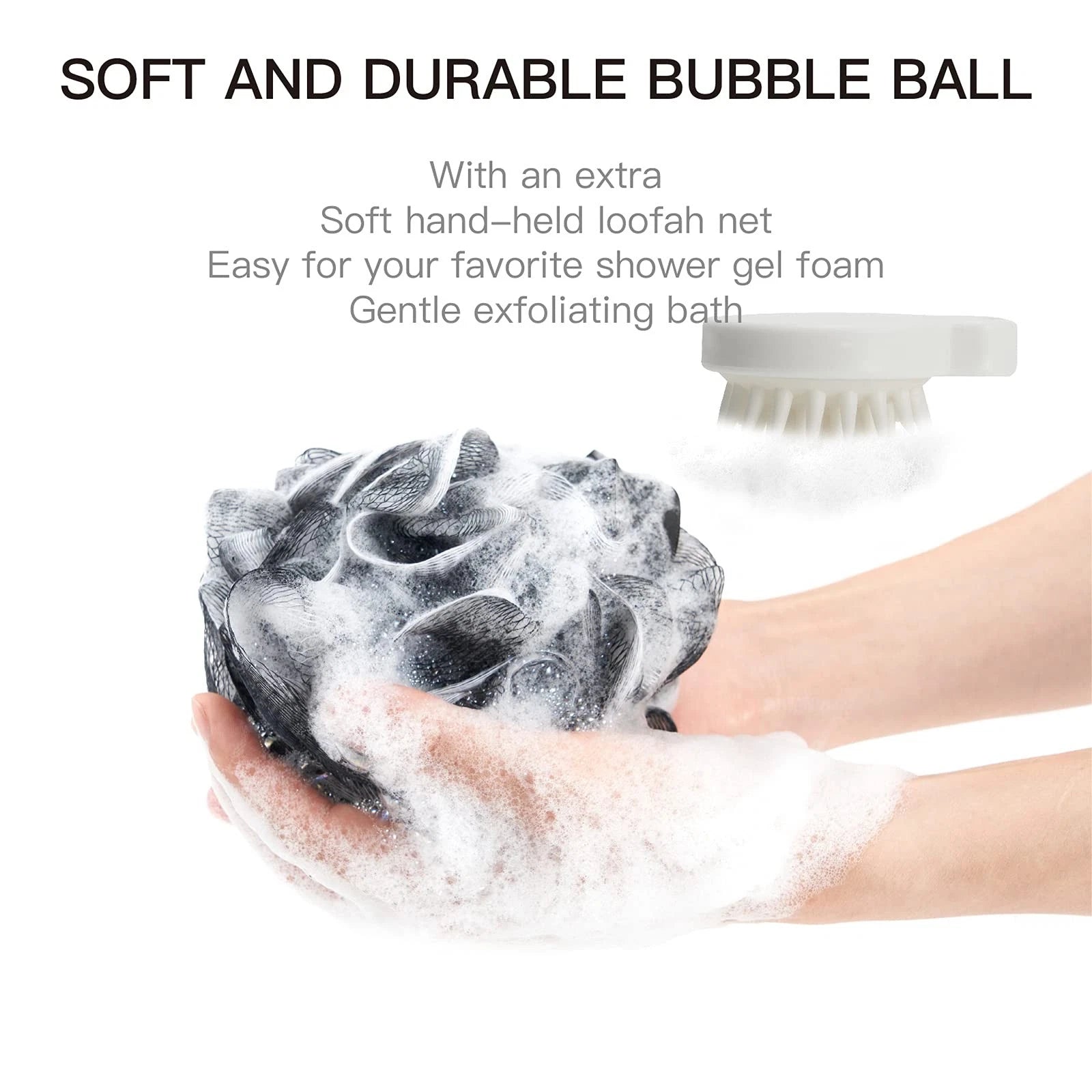 8Pack Bath Brush Set -Shower Loofah Sponge with Long Handled,Natural Loofah E...