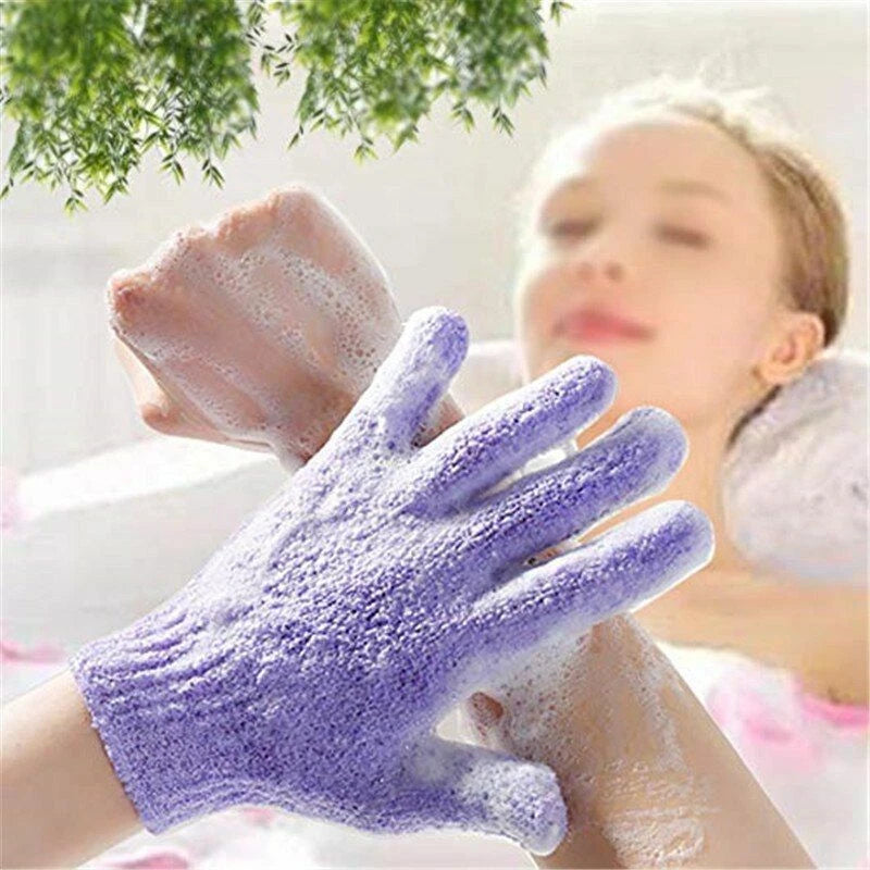 Five Fingers Bath Spa Towel Gloves Shower Body Wash Skin Scrubber Clean Brush