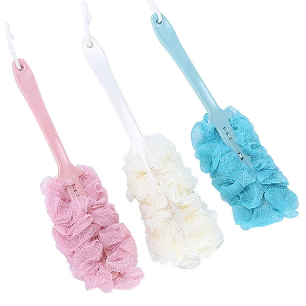 Long Handle Bath Flower Scrubber Colorful Body Brush Exfoliating Shower Brush